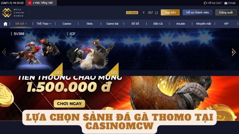 Lựa chọn sảnh đá gà thomo tại casinomcw